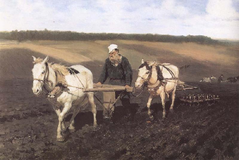 Ilya Repin A Ploughman,Leo Tolstoy Ploughing China oil painting art